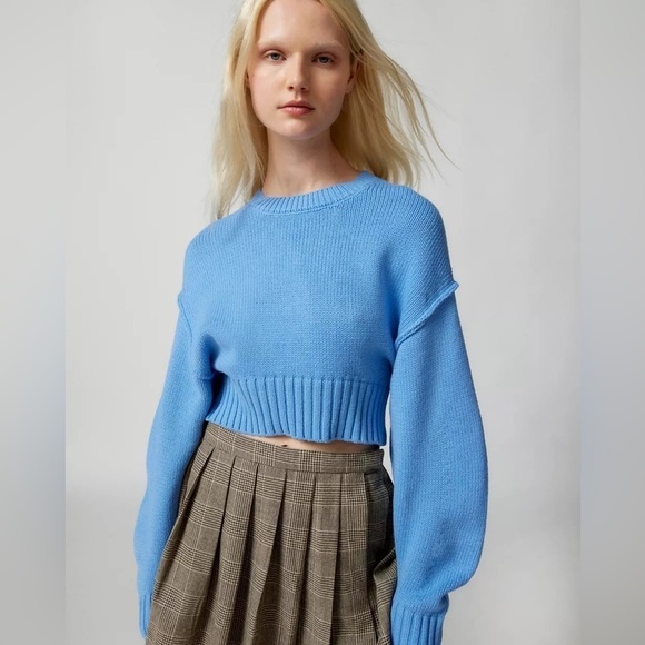 Urban Outfitters UO Aiden Sky Blue Oversized Pullover Sweater Size S NWT - Picture 1 of 16